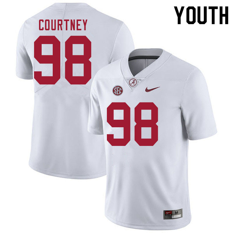 Alabama Crimson Tide Youth Will Courtney #98 White NCAA Nike Authentic Stitched 2020 College Football Jersey TR16R27TD